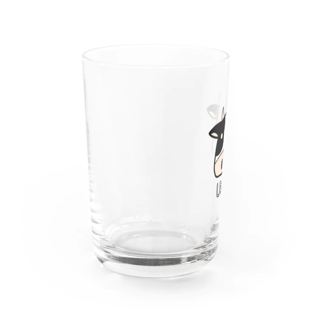 MrKShirtsのUshi (牛) 色デザイン Water Glass :left