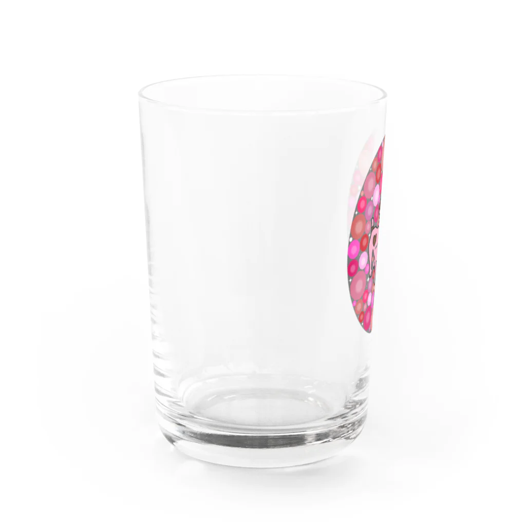 虹色PLUSのハートおすましジャックラッセルテリア　ピンク系 Water Glass :left