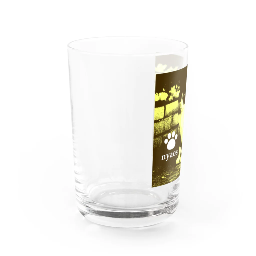 雷花の一花のにゃおす Water Glass :left