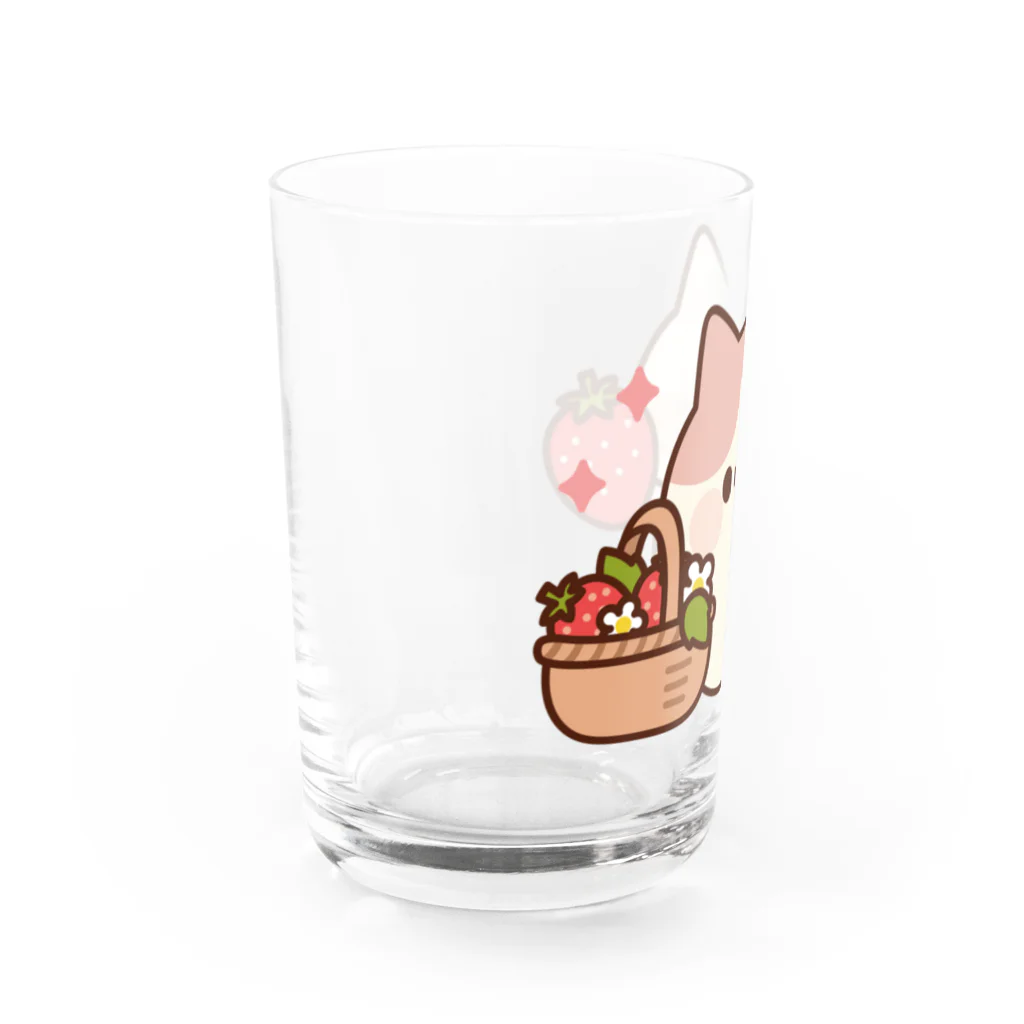 DECORのラブリーなにゃんこ　いちごver. Water Glass :left