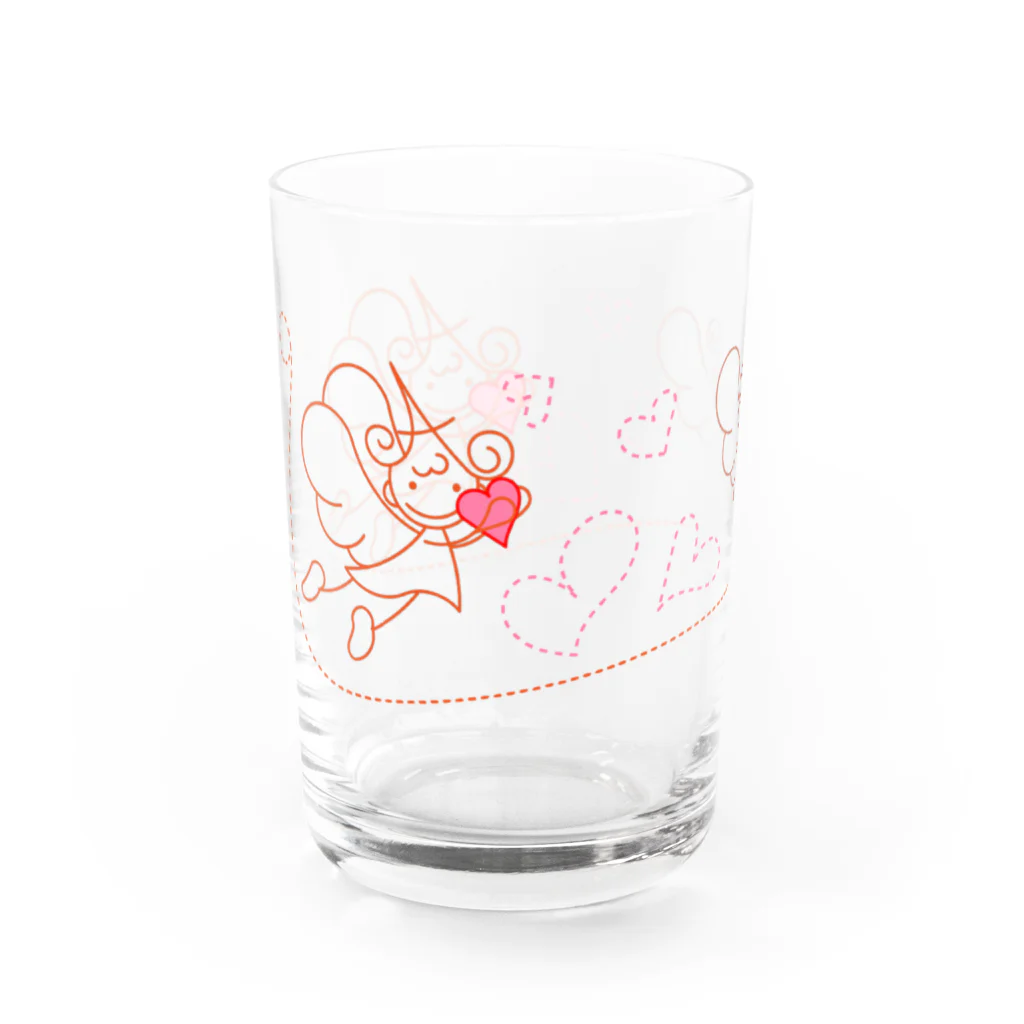 山名阿代のアルファベットエンジェルハートをギュッと Water Glass :left