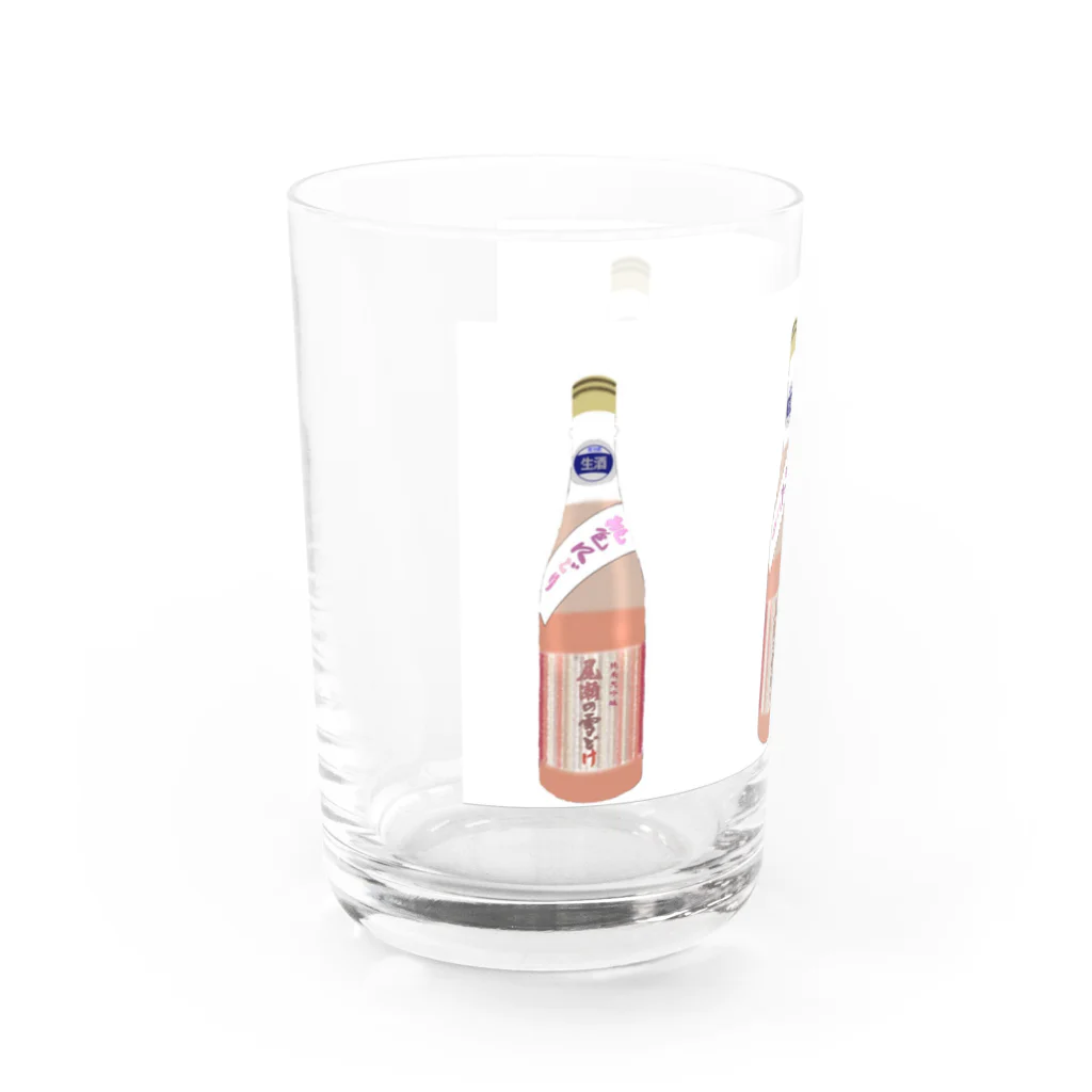 イラストグッズの尾瀬の雪どけ「桃色にごり」ガラスコップ グラス左面