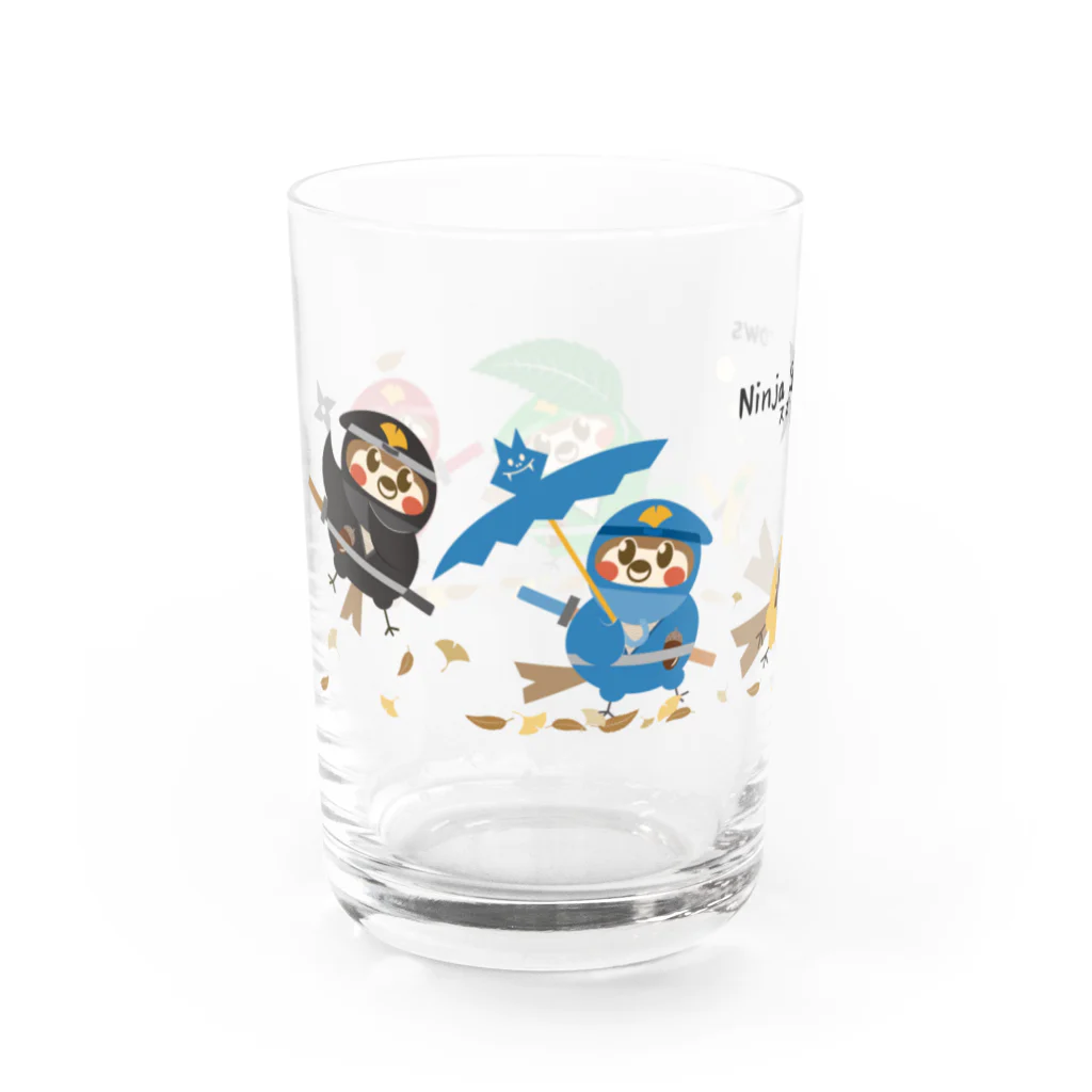 “すずめのおみせ” SUZURI店のスズメ忍法帖 Water Glass :left