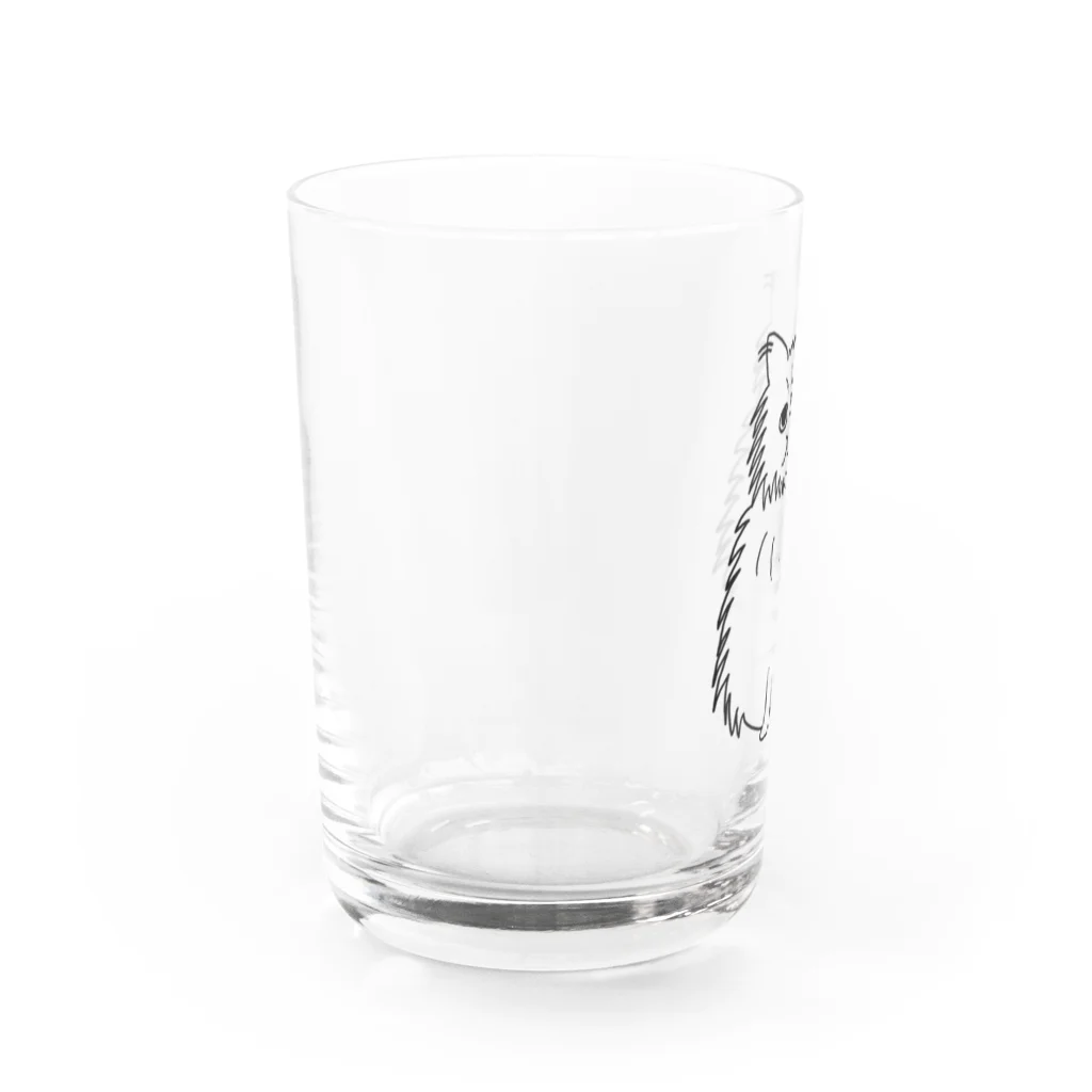 ガハクのおみせのもじゃもじゃにゃんこ Water Glass :left