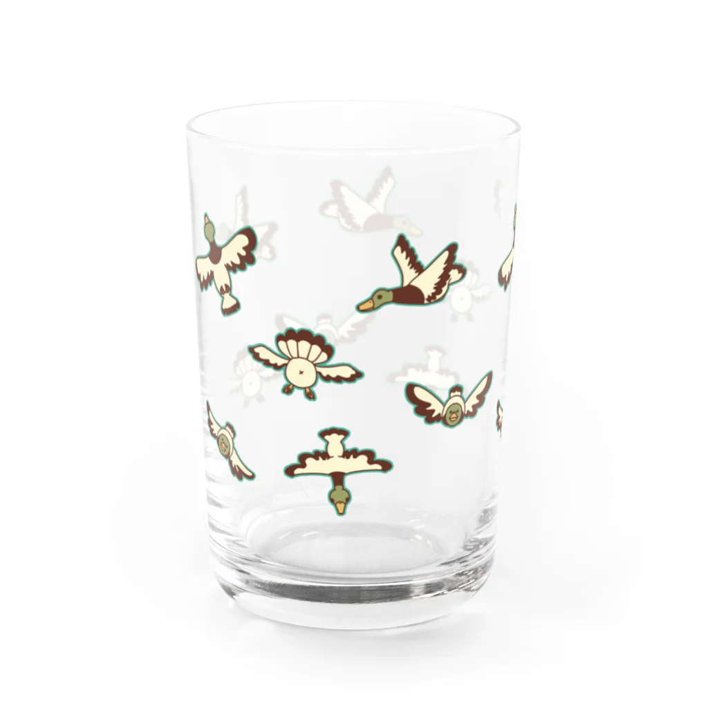 ari designの鳥！トリ！とり！（山盛りバージョン） Water Glass :left