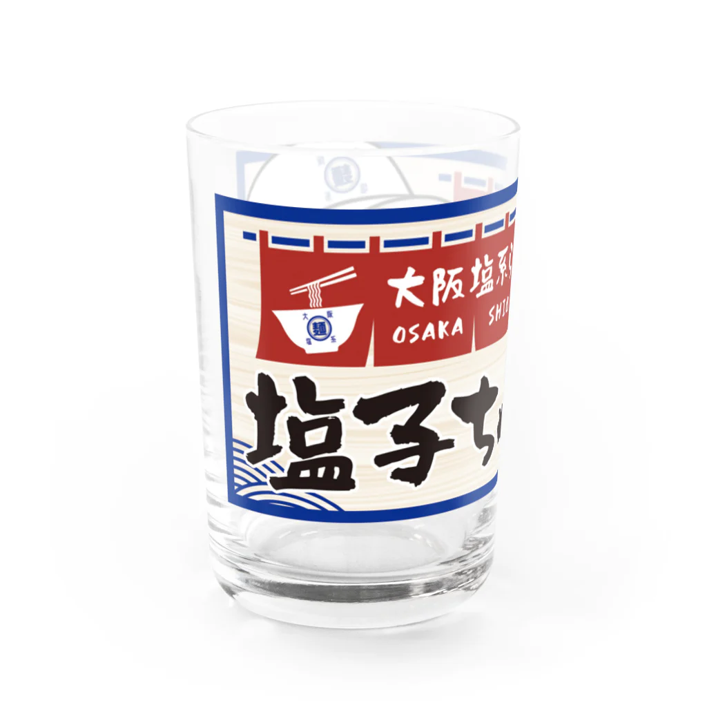 大阪塩系らーめん　塩子ちゃんのグラス塩子ちゃん Water Glass :left