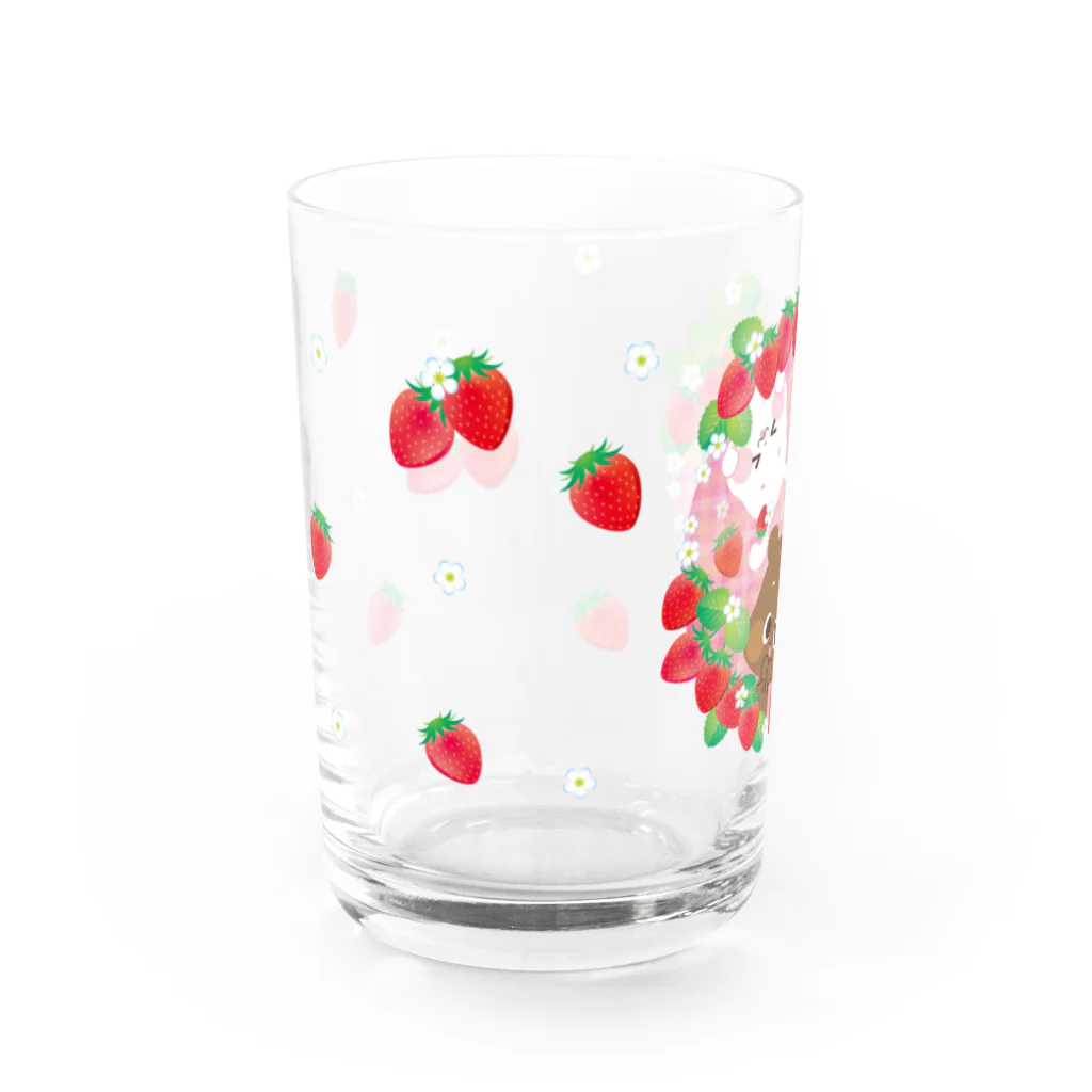 ゆるかわグラデーション＠NonnoDesignLaboのイチゴがいっぱい Water Glass :left