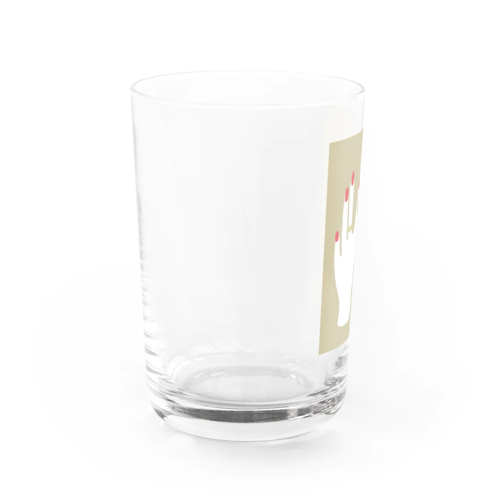 shix2のひづめとお花(ベージュ) Water Glass :left