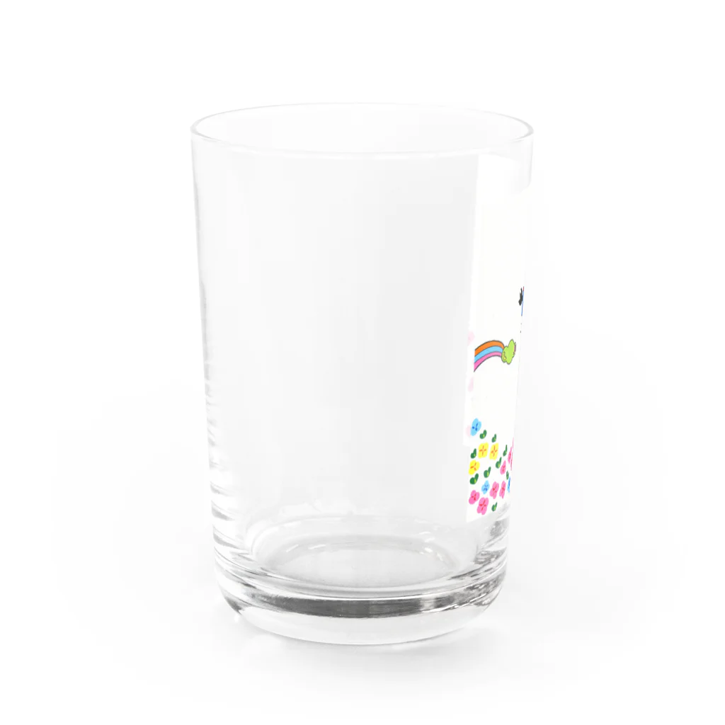 空、翔ブ、ペンギン。の「お花畑」グラス Water Glass :left