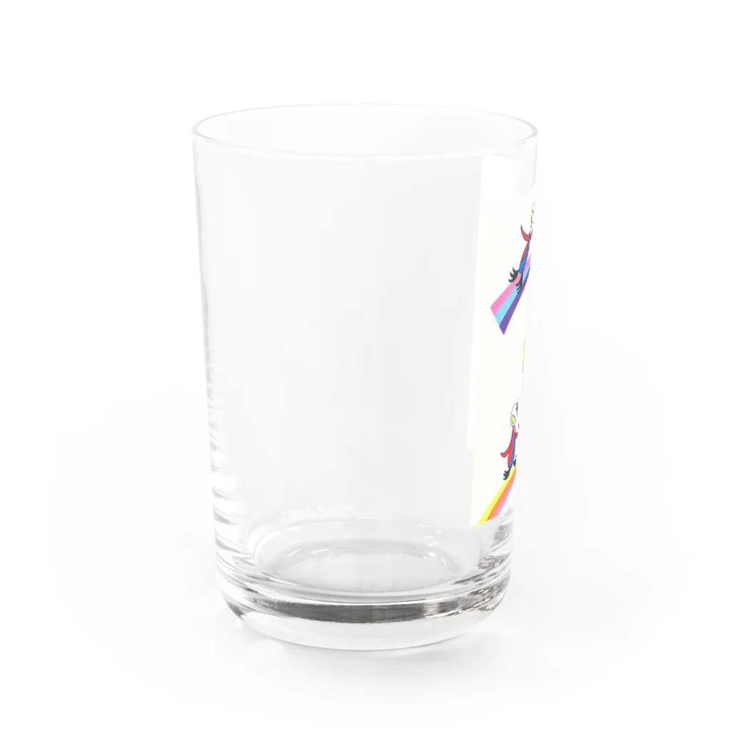 空、翔ブ、ペンギン。の「虹」グラス Water Glass :left