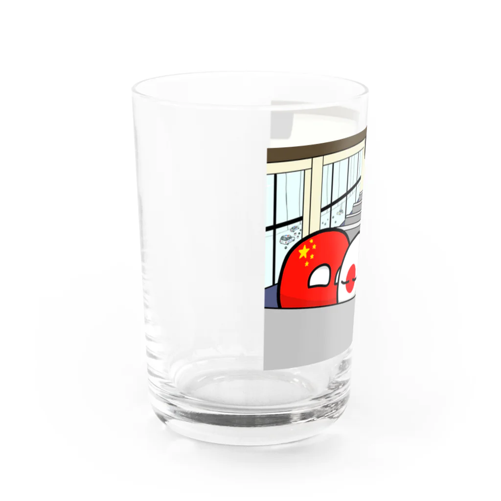 ELUAの東アジアの国たち【国旗】【ポーランドボール】 Water Glass :left