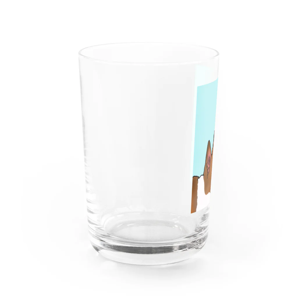 りりのお絵描き屋さんの凛としたコーギー Water Glass :left