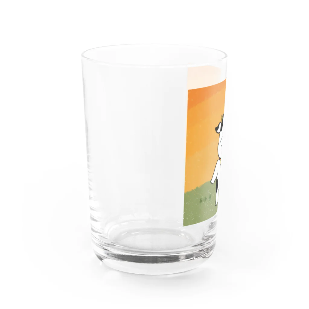 梅。の棒立ちなどうぶつたち うし Water Glass :left