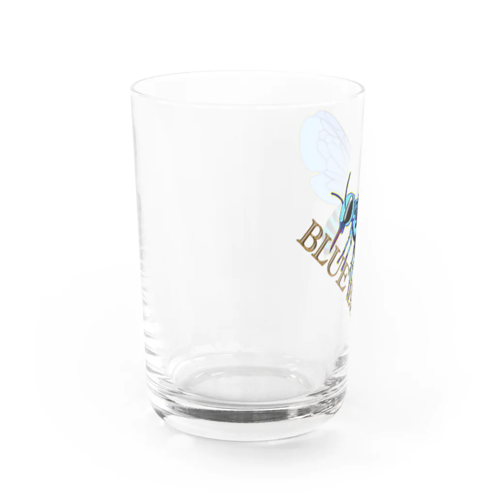 LalaHangeulのBLUE BEE(瑠璃紋花蜂) Water Glass :left