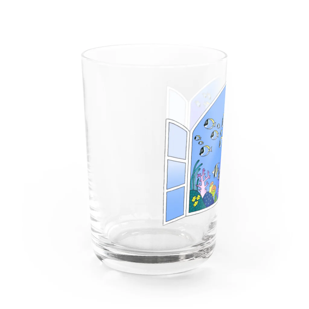 栗坊屋のパウダーブルーが泳ぐ海 Water Glass :left