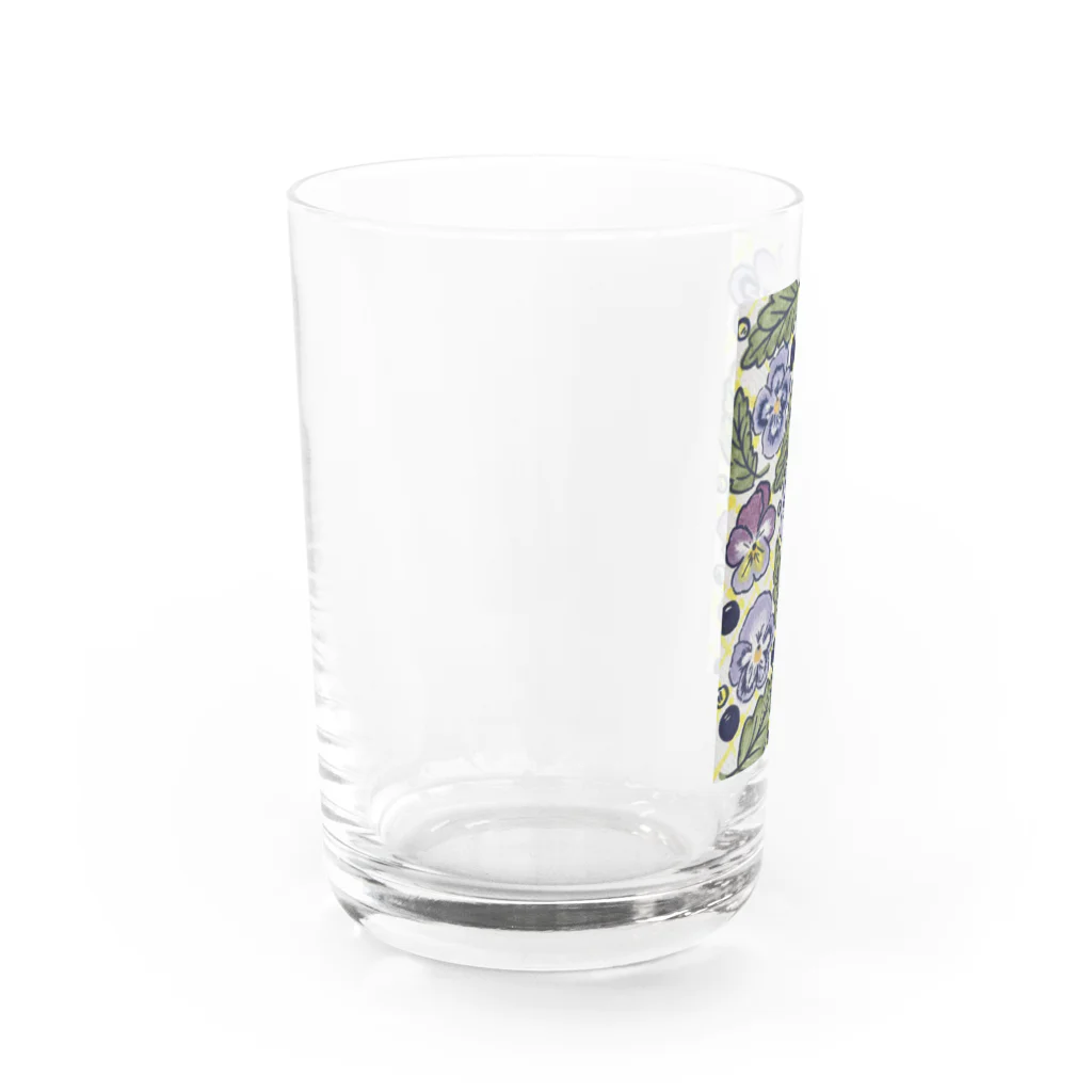 五月晴れのパンジー Water Glass :left