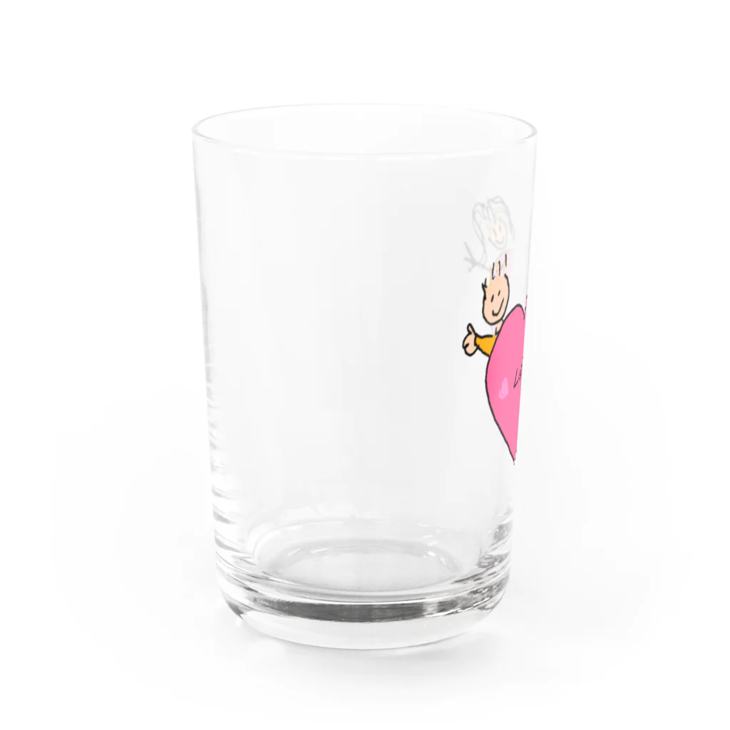 Walton’sのハート　ピンク Water Glass :left