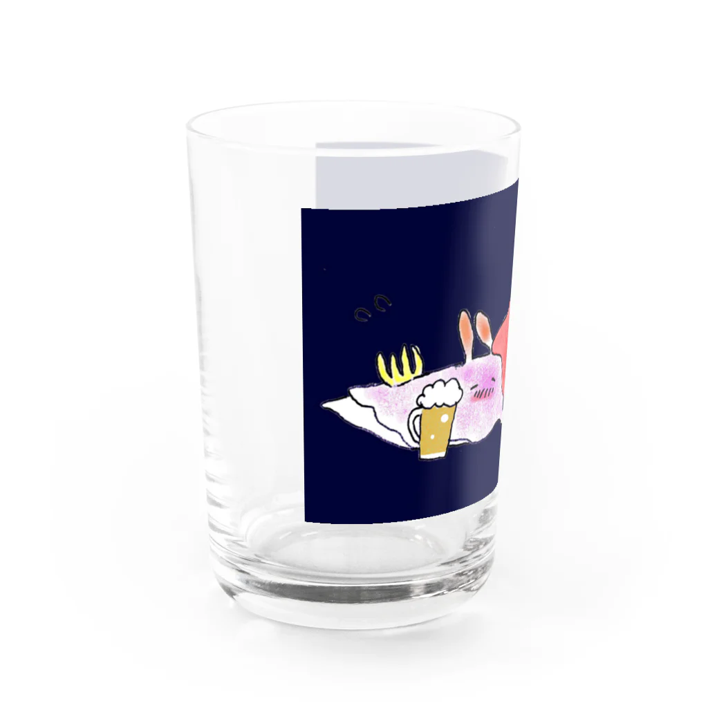 あみすけ本舗＠深海生物推し の深海呑み（ウミウシ＆メンダコ）ブルー Water Glass :left