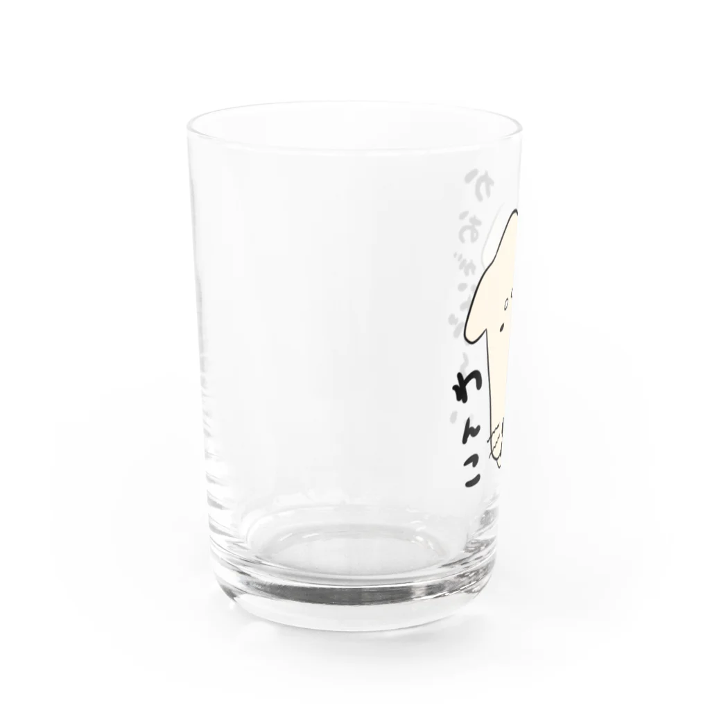 かぬぬの顔がながーーいわんこ Water Glass :left