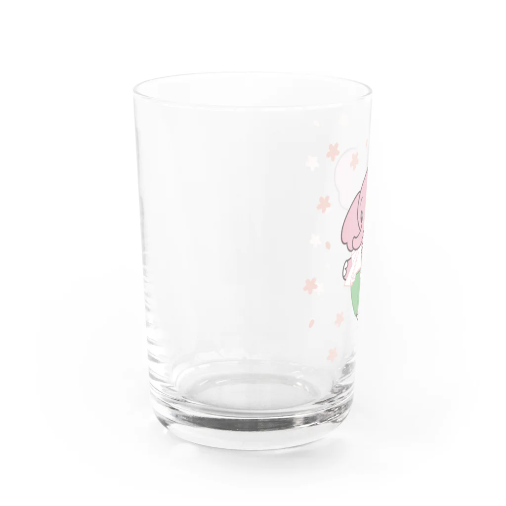 そぼろのぱおみん春コーデ　桜餅 Water Glass :left