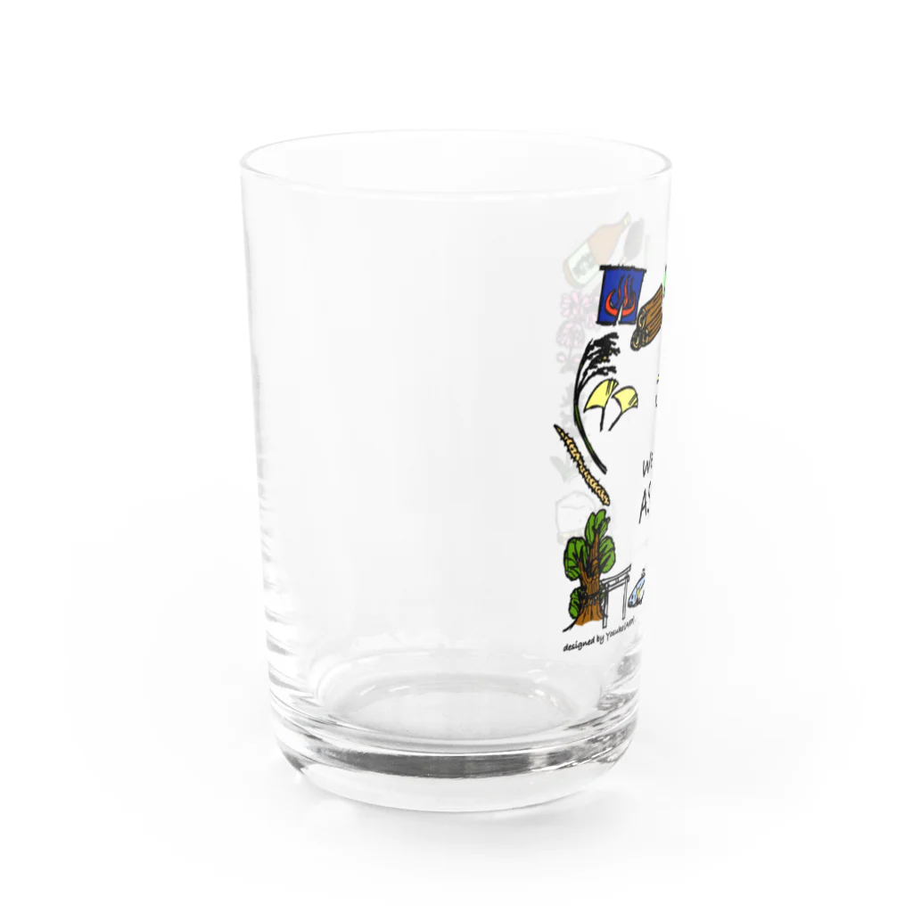 アサノエンタープライズ -Asano Enterprise-のWe Love ASAHI(旭Tシャツ表面のイラスト) Water Glass :left