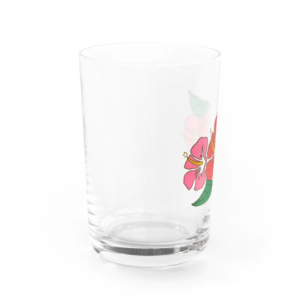 takachan Storeのハイビスカス(手描き) Water Glass :left