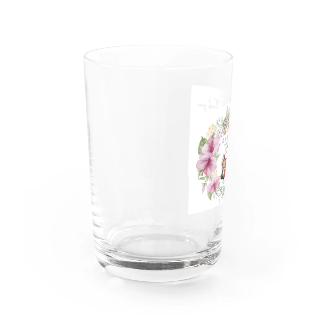 月星太陽ペパの店のももこ🍑コラボ【グラス】月星太陽＆エイサーキャラクター Water Glass :left