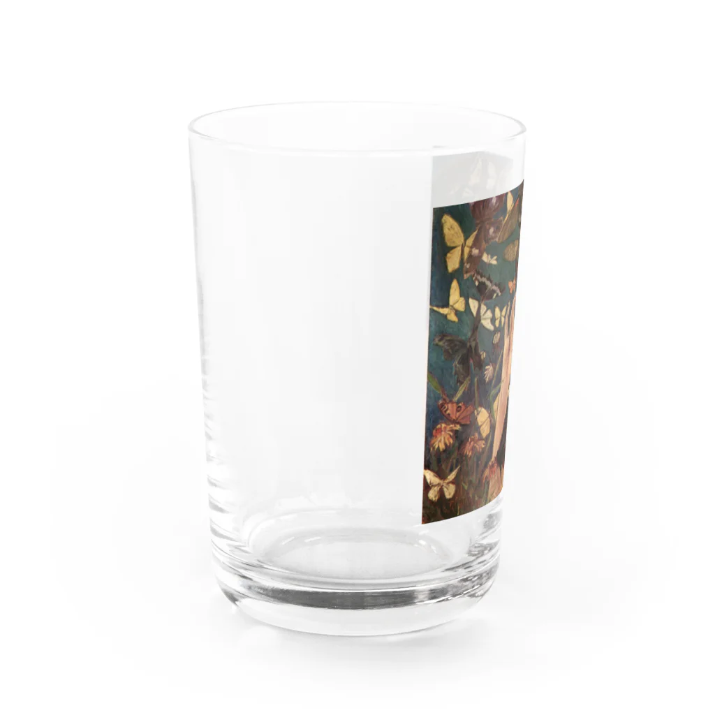 世界の絵画アートグッズの藤島武二《蝶》 Water Glass :left