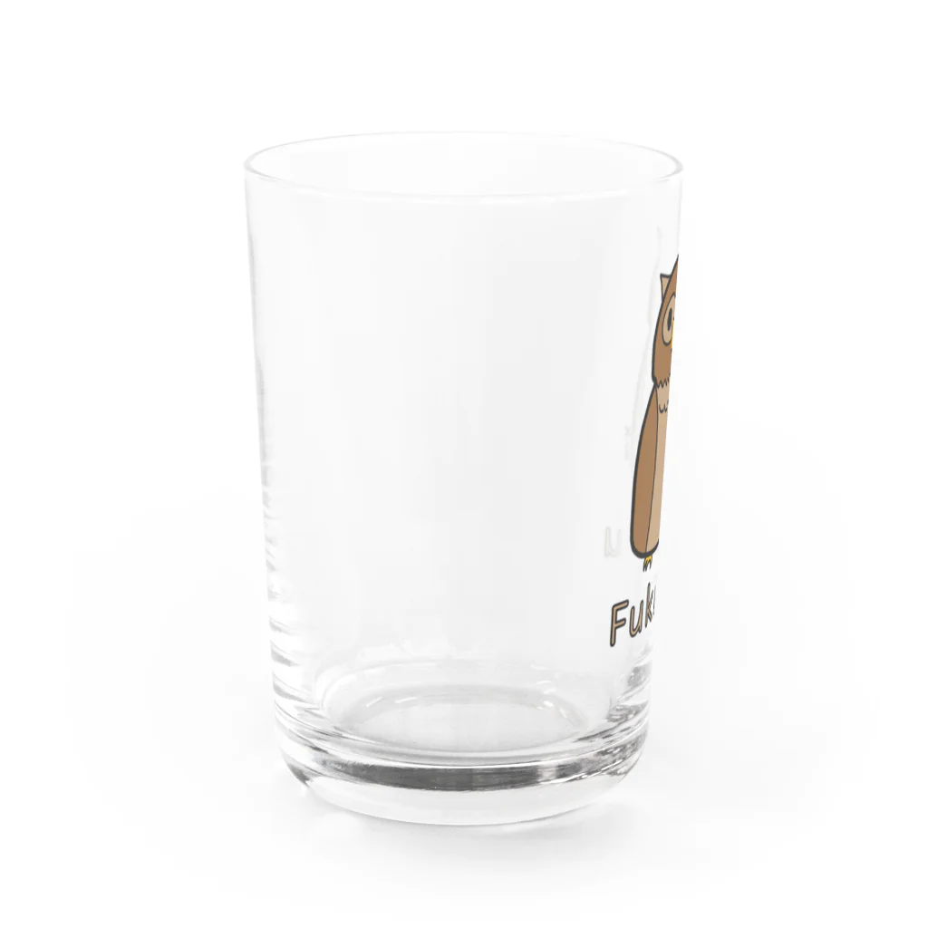 MrKShirtsのFukurou (フクロウ) 色デザイン Water Glass :left