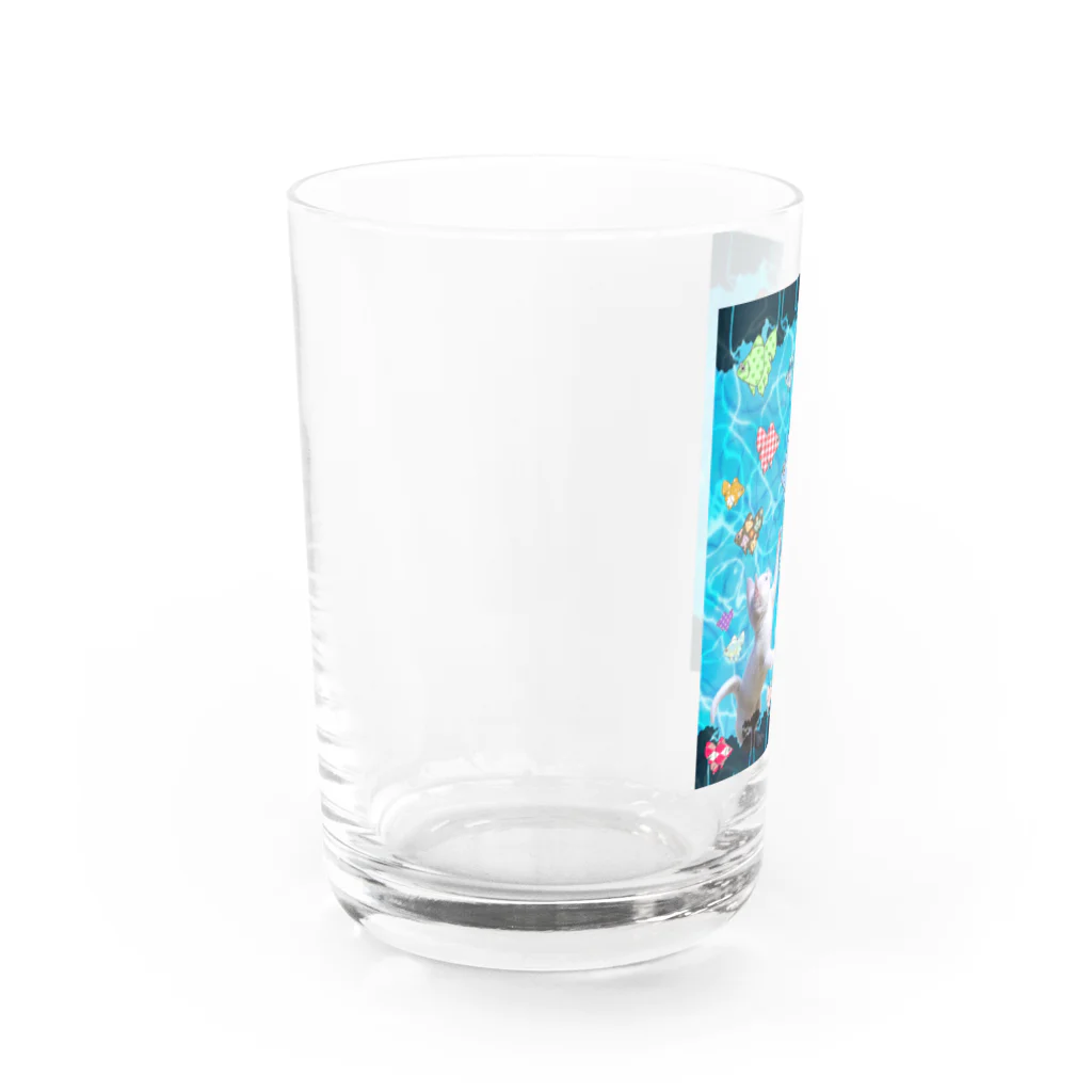 喫茶楽々のさかなとり Water Glass :left