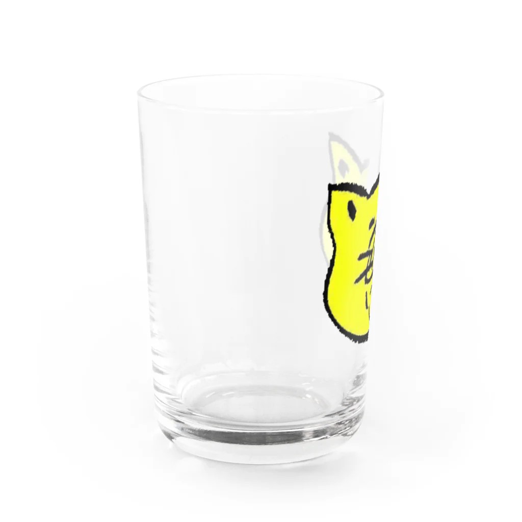 天狗キャットのごんむく(yellow) Water Glass :left