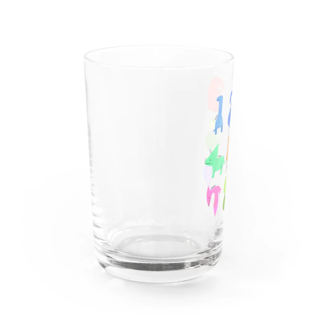 DinogaSuki -恐竜のこども服-の数字の恐竜たち Water Glass :left