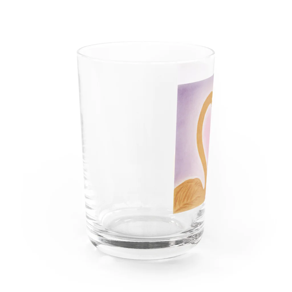 仁音-ninon-絵言葉のフラミンゴのフランソワとフランソワーズ Water Glass :left