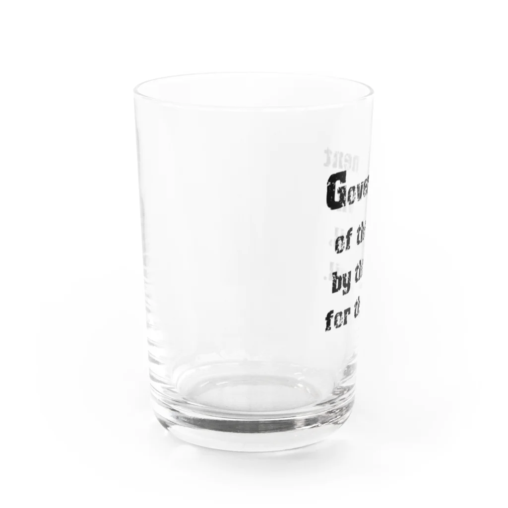 LUNARHOLIC STOREの<BASARACRACY>人外の人外による人外のための政治（英語・黒） Water Glass :left