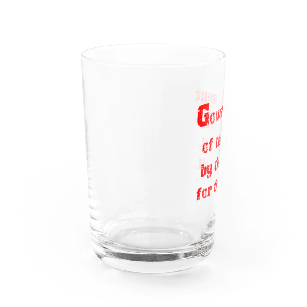 LUNARHOLIC STOREの<BASARACRACY>人外の人外による人外のための政治（英語・赤） Water Glass :left