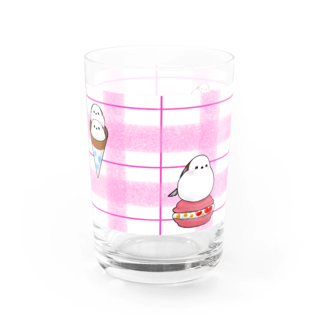 keyずSHOP シマエナガのシマエナガ　スイーツ　グラス Water Glass :left