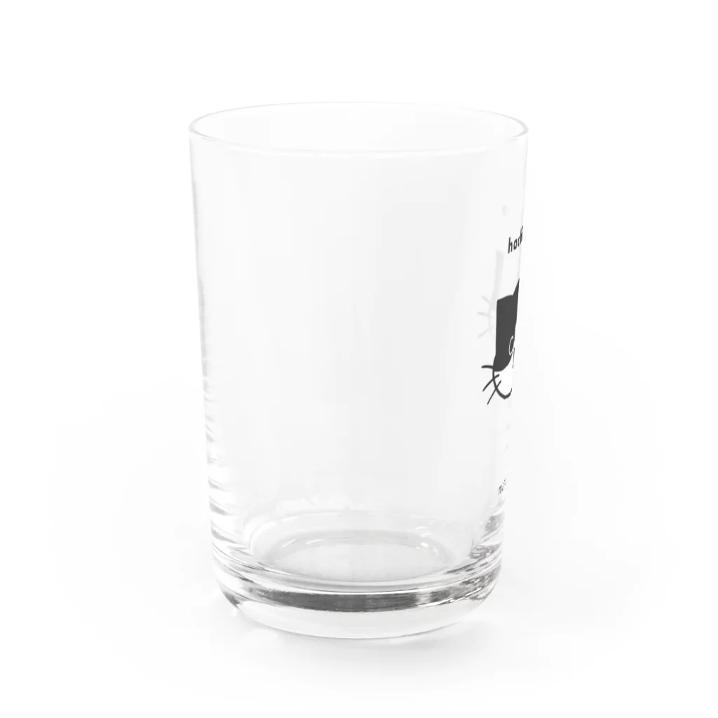 まるっともふもふ白黒にゃんずのハチワレ猫のグラス Water Glass :left