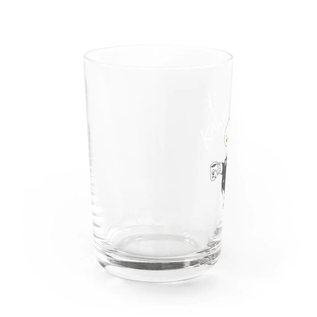 ぴえん工房のコーヒーを飲むアヒルちゃん-ホワイト Water Glass :left