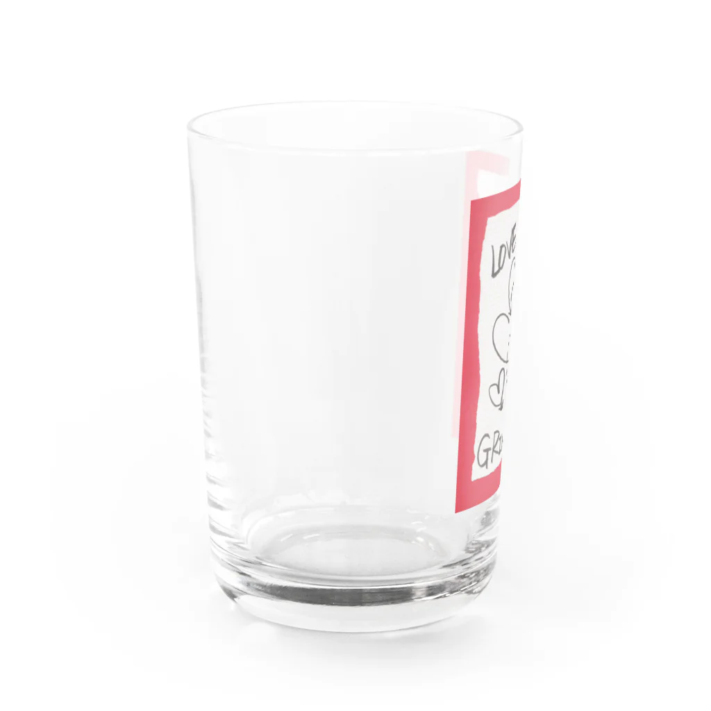 LUNARHOLIC STOREの偽諺～壱～「ラヴイズグラインド」(赤縁) Water Glass :left