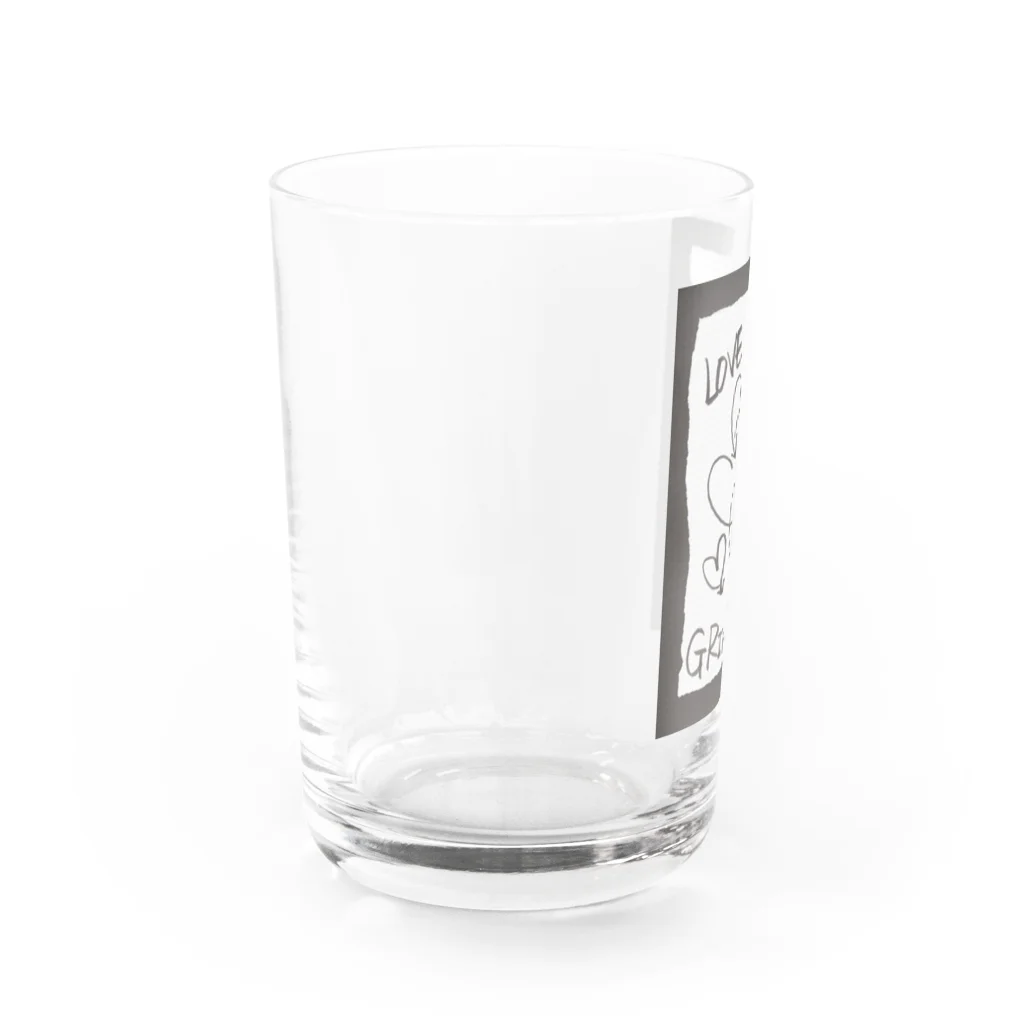 LUNARHOLIC STOREの偽諺～壱～「ラヴイズグラインド」(黒縁) Water Glass :left