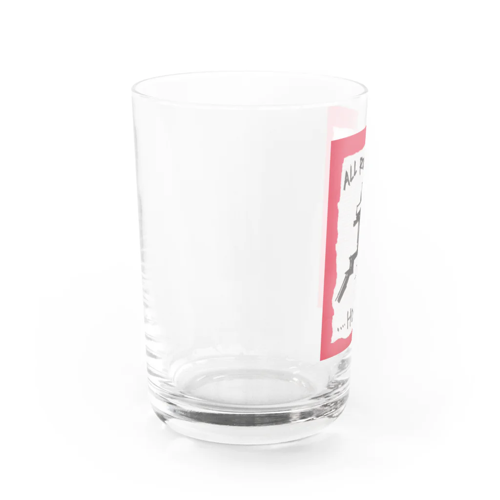 LUNARHOLIC STOREの偽諺～弐～「全ての道はホームに通ず」(赤縁) Water Glass :left