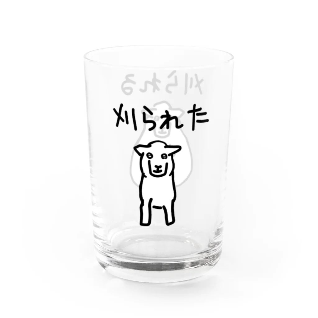 ひつじや ののの【表裏プリント】ひつじの毛刈り Water Glass :left