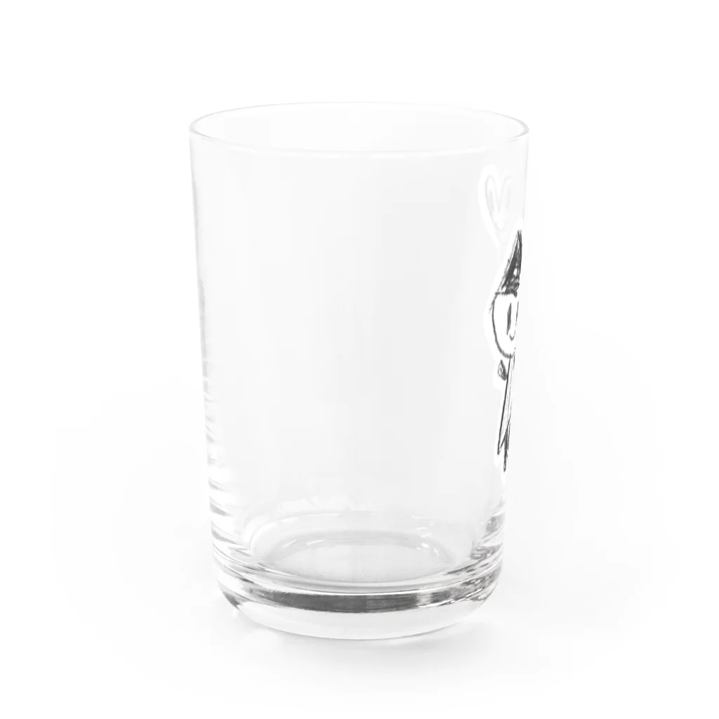 ねこイチゴのお店のこまじょの「はるかぜ」ちゃん（ラブ風船） Water Glass :left