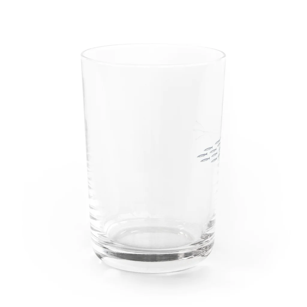 ポリフェノールのお店のサンマの群れ Water Glass :left