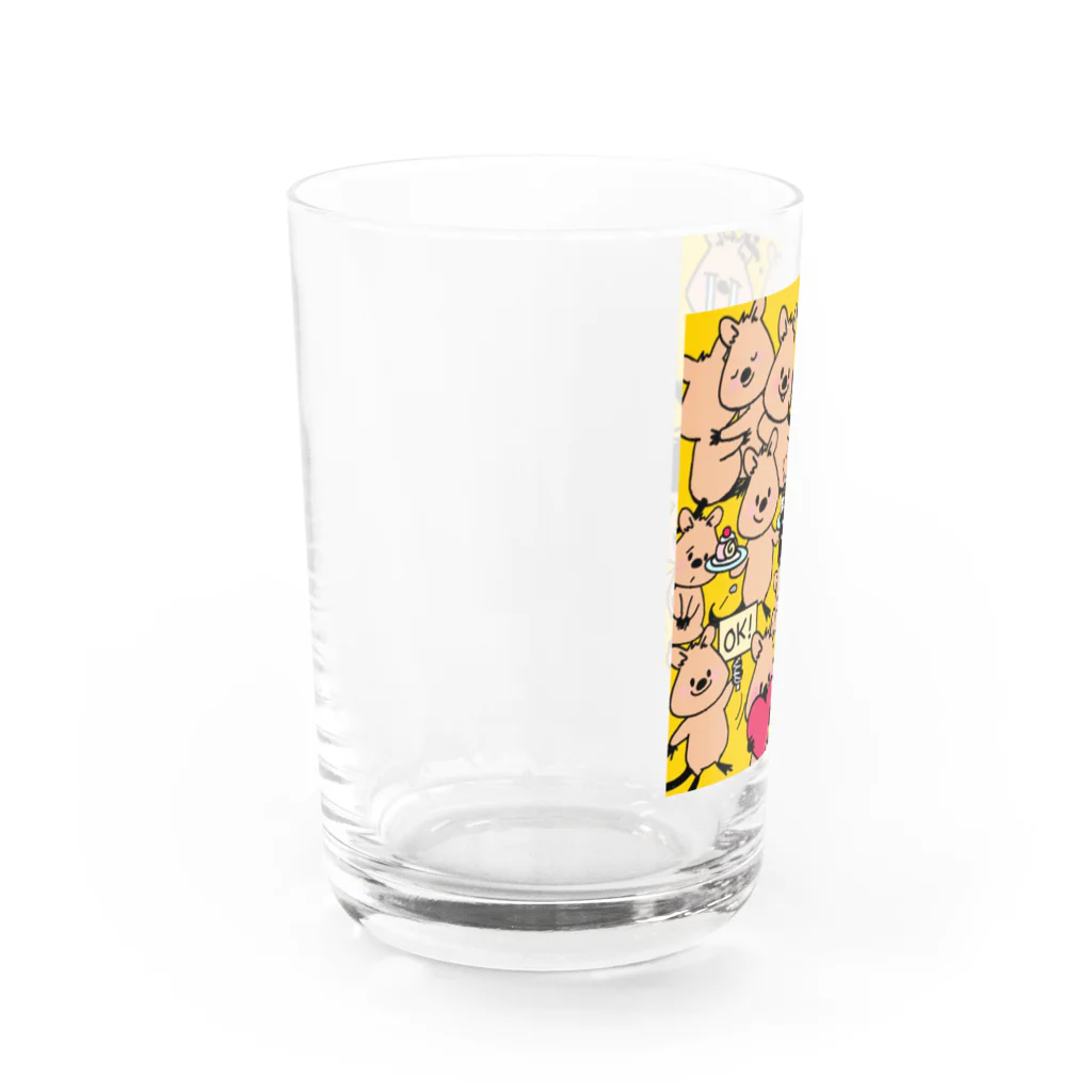 クオッカ☆ラッコ☆ minamoonplusのまいにちクオッカ　Quokka Days  Water Glass :left