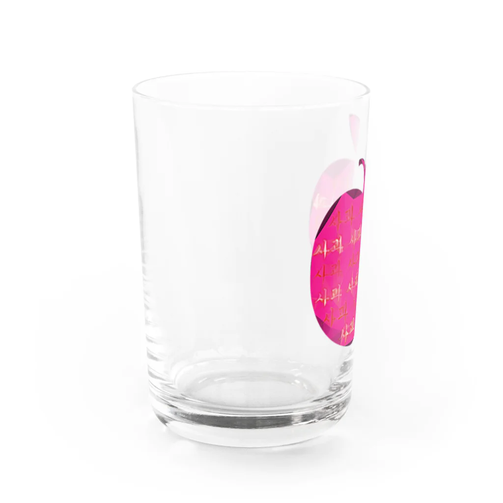 LalaHangeulの사과 (りんご)  ハングルデザイン Water Glass :left