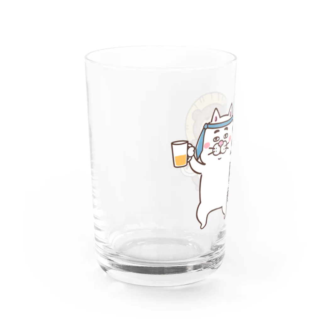 目つきの悪い猫＠いけやけいの酔っ払いにゃんこ Water Glass :left