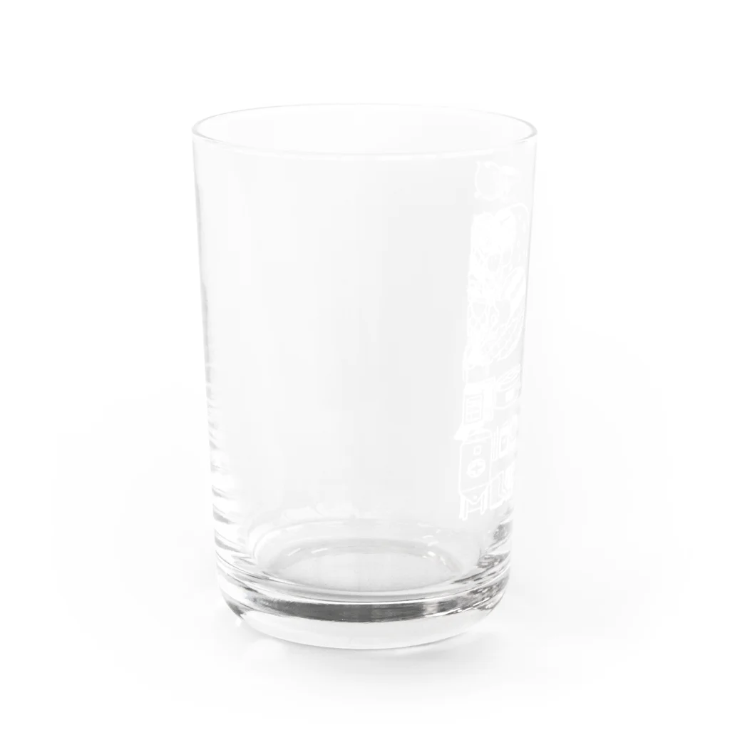 TOAのビールのグッズのBEER 飾り文字グラス（白） Water Glass :left