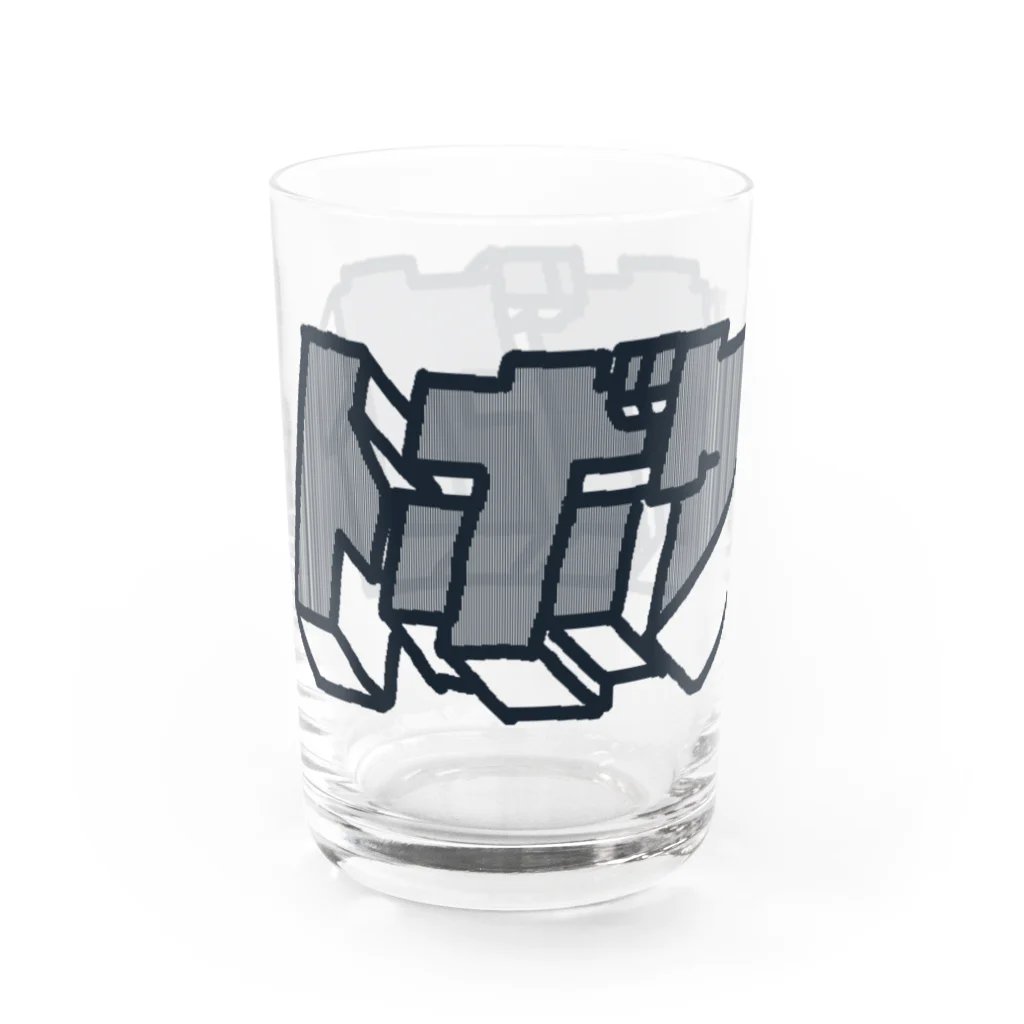 とぼけがおのhiscore tobokegao logo black Water Glass :left