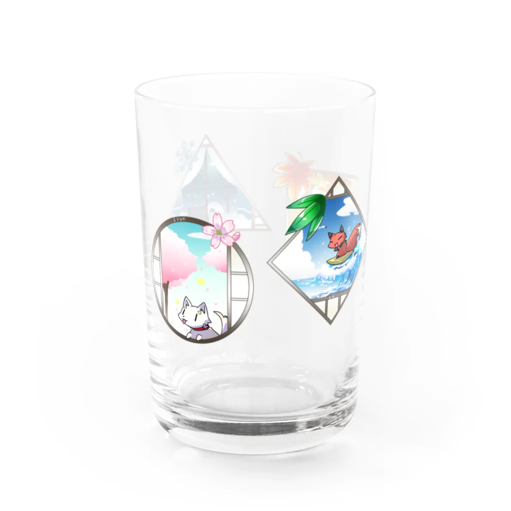 笛冬の四季ちび Water Glass :left